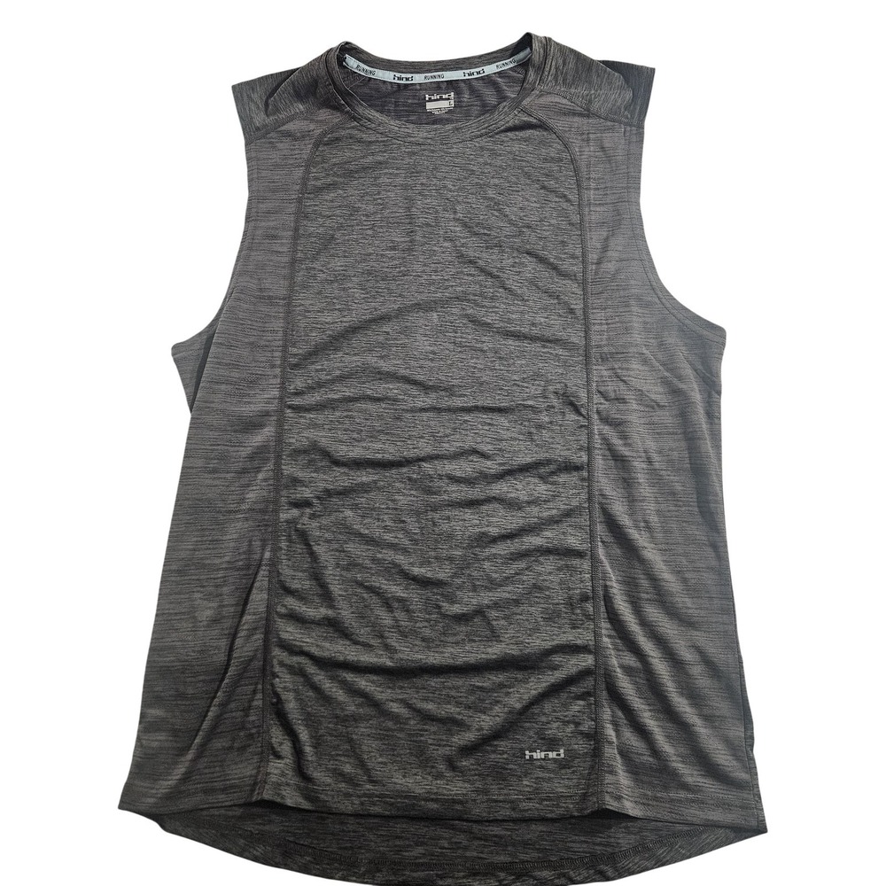 Hind Running Shirt Mens L Gray Sleeveless Athletic Tank Top Reflective